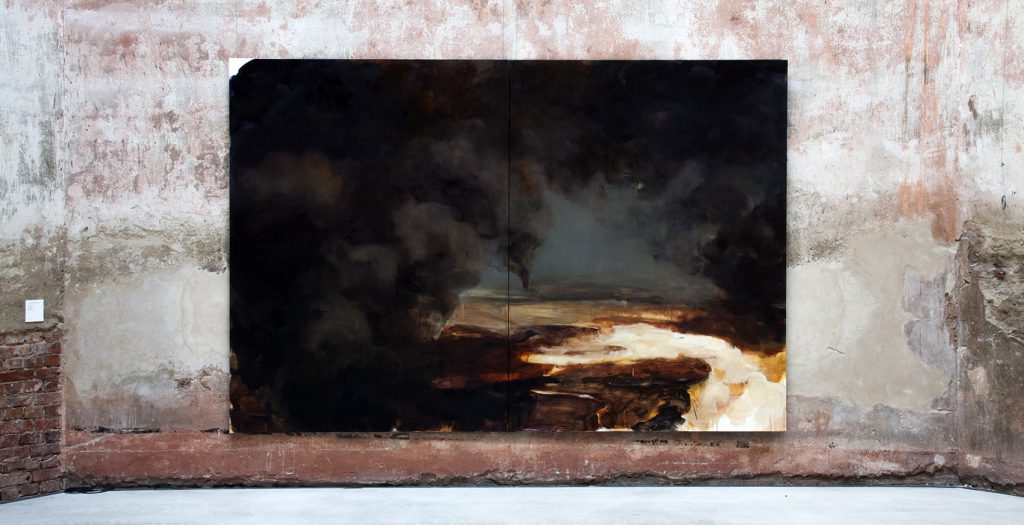 schwarzer Nebel, 2018, 250X390cm Öl und Tusche auf Leinwand5799